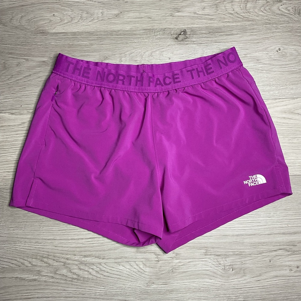 The North Face Womens Medium Purple Bike Shorts‎ Gym Running Jogging Lined
